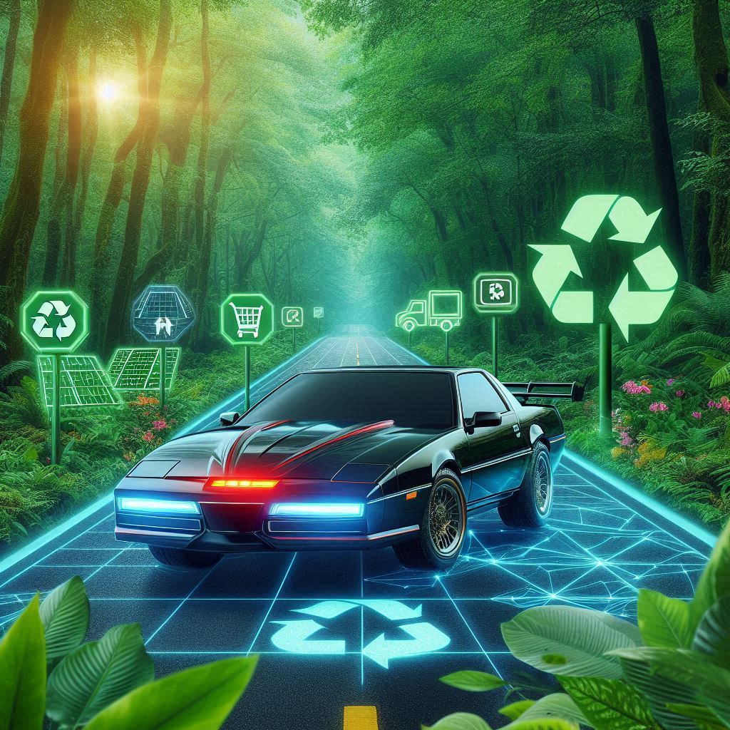 El auto fantastico en un entorno sostenible